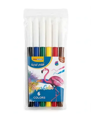 أقلام لباد SuperColor 6 ألوان